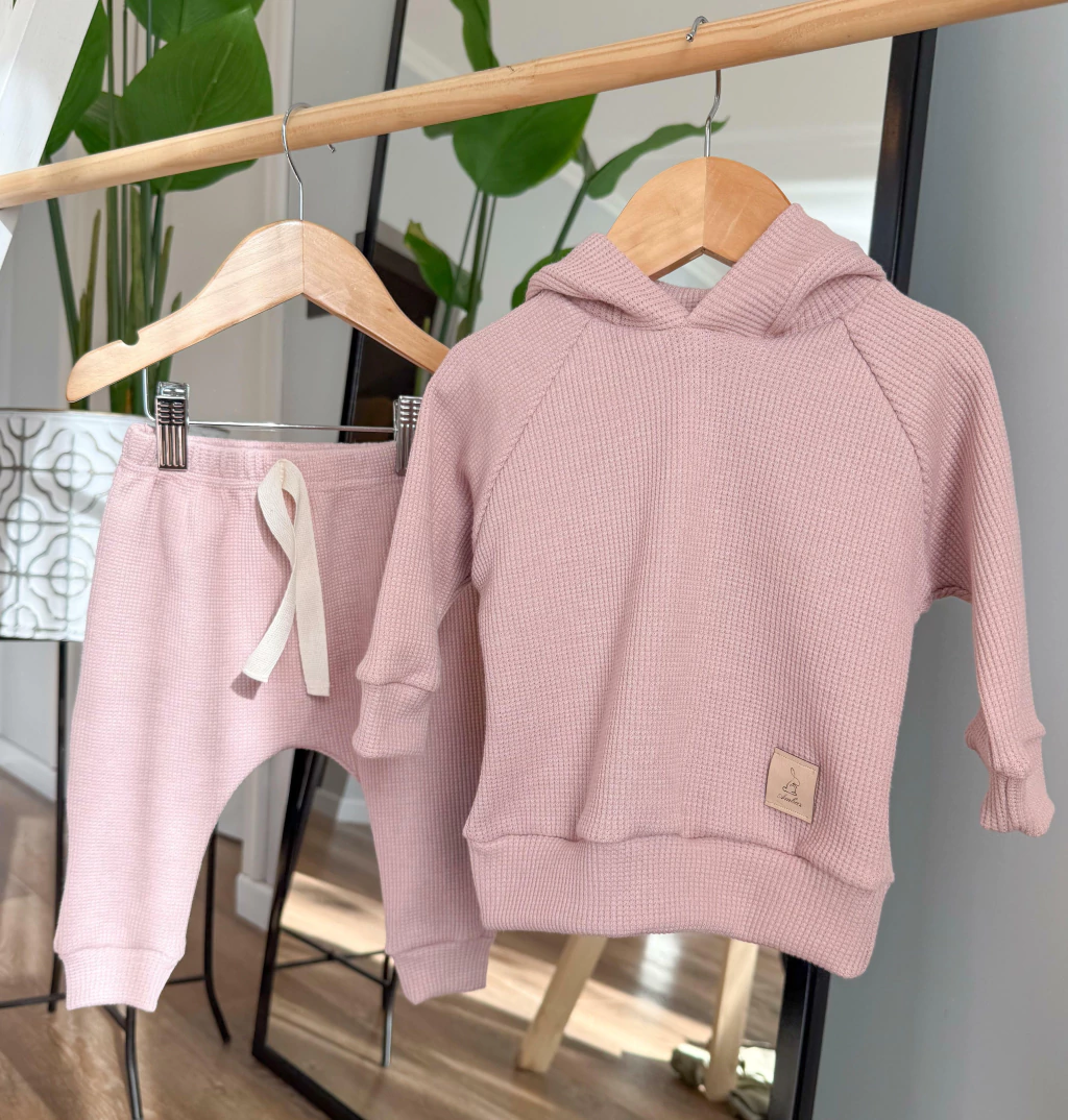 CONJUNTO WAFFLE ROSA Y VERDE – Pañalera Belyan